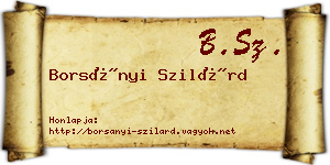 Borsányi Szilárd névjegykártya