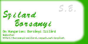 szilard borsanyi business card